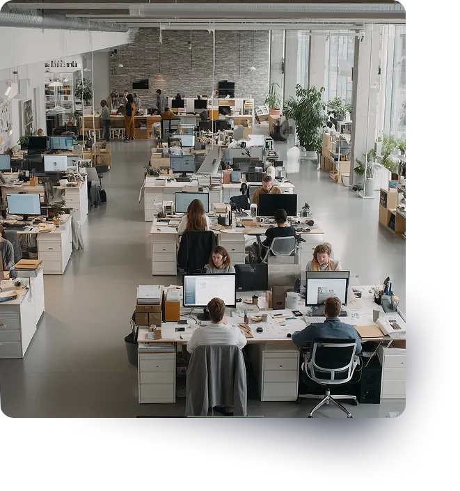 Modern open-plan workplace representing team culture and psychosocial wellbeing